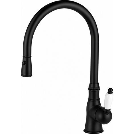 Miscelatore lavello cucina canna alta con doccia estraibile nero opaco Gattoni ORTA 0240/PCNO  Nero opaco