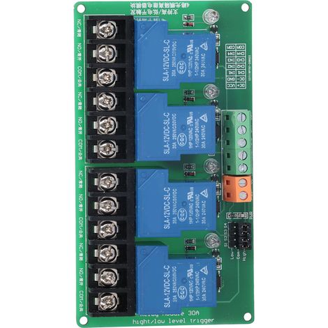 Module Relais 4 Canaux 30A Niveau Haut/Bas avec Isolation Optocoupleur 12V (1/5)
