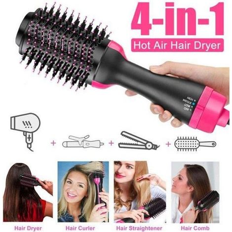 Brosse Soufflante Rotative - Revêtement Céramique - Technologie Ionique - 1000 W - Rose - 1 Pièce (1/3)