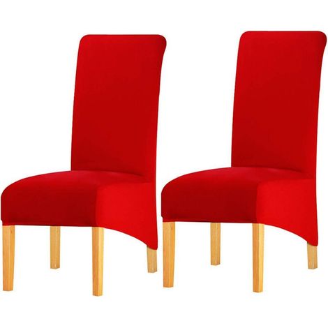 Stuhlhussen XL für Esszimmerstühle, Rot, 2er-Set (1/5)