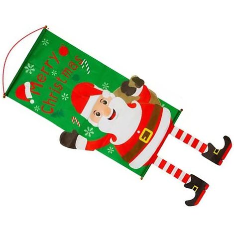 Dekorative Weihnachtsflagge, vertikale Weihnachtsflagge, Wandbehang für Garten, Büro, Schule, Geschäft, Weihnachtsmann (1/5)