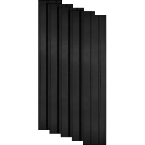Ensemble de 5 panneaux décoratifs nervurés en polymère rigide, Naimeed D5483, 270 x 12 x 1 cm, noir (1/5)