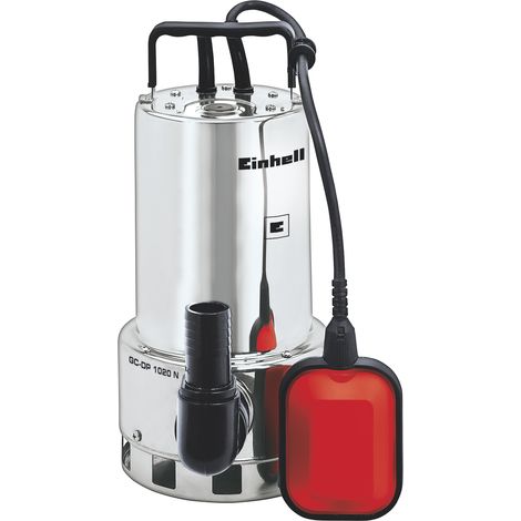 Einhell Schmutzwasserpumpe GC-DP 1020 N (1000 W, Ø20 mm Fremdkörper, 18.000L/h Förderleistung, Schwimmerschalter, Tragegriff, inkl. Universalanschlüsse)