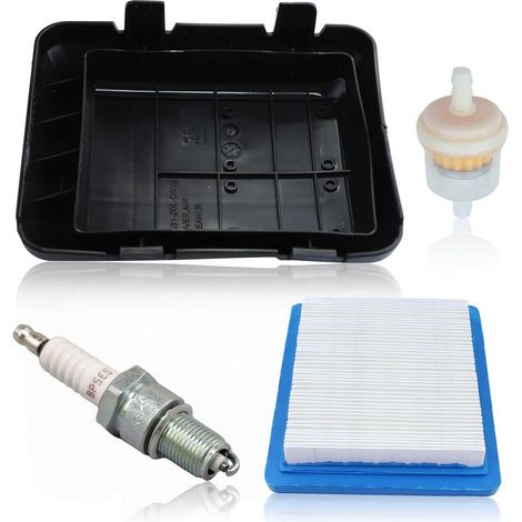 - Filtro aria - Candela - Kit di manutenzione motore con coperchio e filtro carburante per tosaerba Honda GC135 GCV160 Nero 12x8x5cm (1/5)