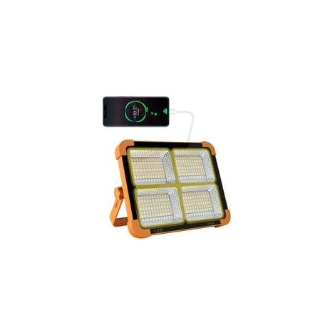 Projecteur LED rechargeable 100W 10000LM – Panneau solaire – Batterie 16500mAh – IP66 – Pour chantiers et camping (1/5)