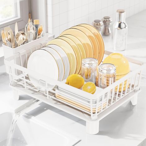 Egoutoire Vaisselle Cuisine, Égouttoir Vaisselle avec Plaque de Drainage,Acier Inoxydable Égouttoir Vaisselle avec Porte-Ustensiles et Buse Rotative,Séchoir à Vaisselle Rangement (1/5)