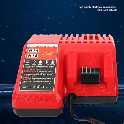 Chargeur de batterie Li-ion 18V de rechange pour Milwaukee M18 prise EU 220V (1/5)