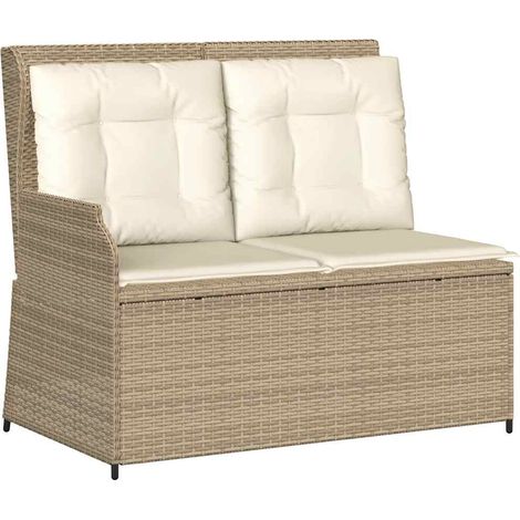 Maison Exclusive - Gartenbank Verstellbar mit Kissen Beige Poly R