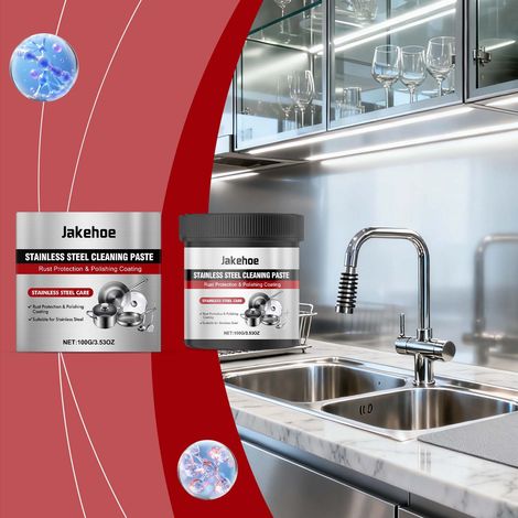 Stainless steel cleaning paste, multi-purpose cleaning paste for household and kitchen cleaning, stain removal, and renovation -- 100g -- BIEMMEDUE (1/5)