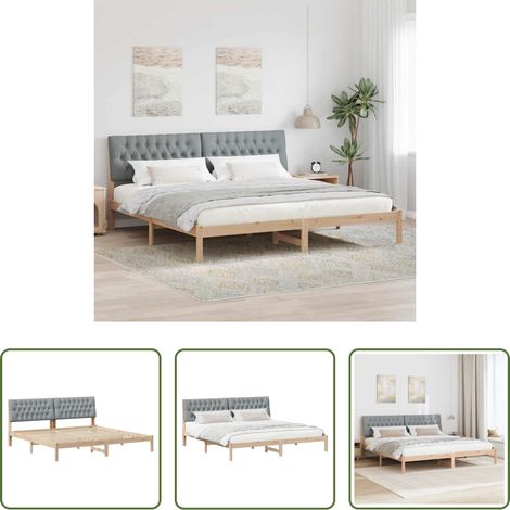 Plattformbett - Bettgestell mit gepolstertem Kopfteil Braun 200 x 200 cm (1/5)