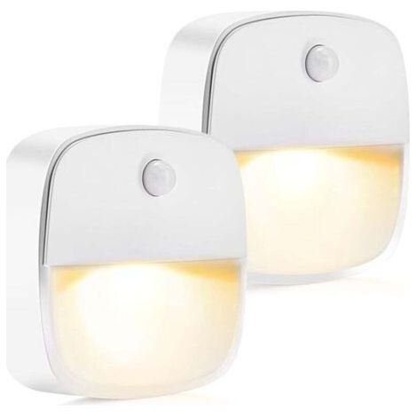 Veilleuse Enfant [2 pièces] Veilleuse Prise Electrique avec Capteur de Crépuscule, Mode d'éclairage Constant & Automatique pour Chambre Bébé, Escalier, chambre à coucher, Couloir, Salon-Blanc Ch