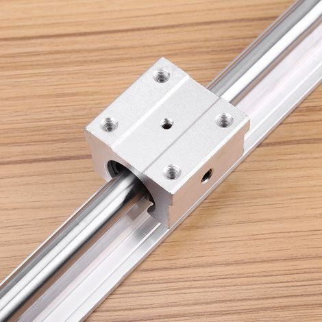 2 rails de guidage linéaires SBR12‑800 mm 12 mm, 4 blocs SBR12UU (1/5)