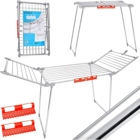 Stendibiancheria da terra per vestiti e biancheria intima, pieghevole, per balcone, robusto, grande, XL