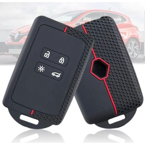 Autoschlüsseletui für Renault Clio Megane Koleos Kadjar Kangoo Twingo Talisman Captur Espace Dacia Duster – Silikon – 3 Tasten (rote Linie) (1/4)