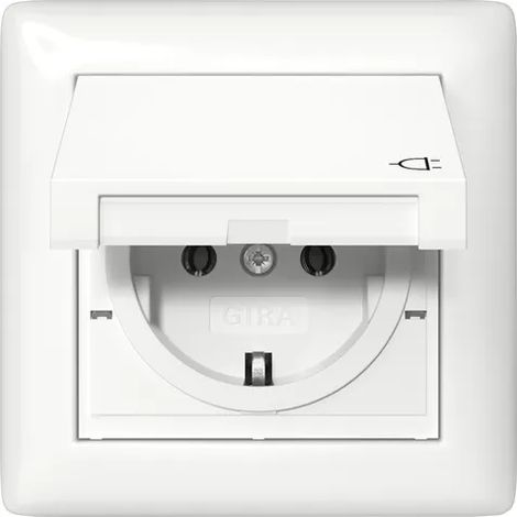 Gira Presa SCHUKO KD + Set IP44 + Telaio 1f Standard 55 Bianco puro [415703], 4157 03