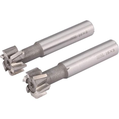 LYCXAMES -- Deux Fraises T-Slot à Queue Droite en Acier Blanc de 16 Mm X 8 Mm pour le Fraisage de Machines de Fraisage des MéTaux (1/5)