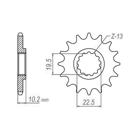 Pignon TT Lightweight Kawasaki-Suzuki - 520 - 14 Dents - Similaire JTF432 - Made in Germany (1/4)