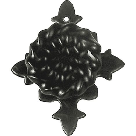 Pomolo Con Piastra  In Ferro Battuto Mm 25 Cf. 10 Pz