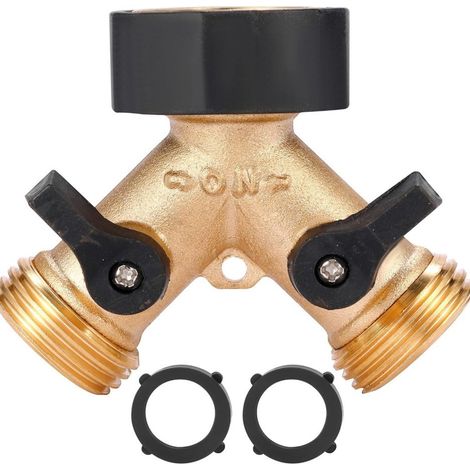 Raccord en Y à 2 voies pour tuyaux d'alimentation Filetage de 19 mm pour connecter 2 appareils (1/5)