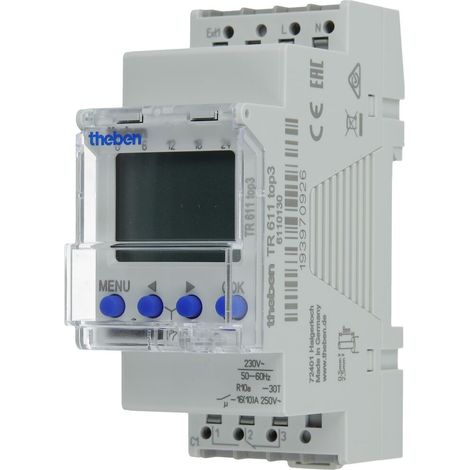 Interruptor horario digital THEBEN TR611 top 3 carril din 6110130 1 canal