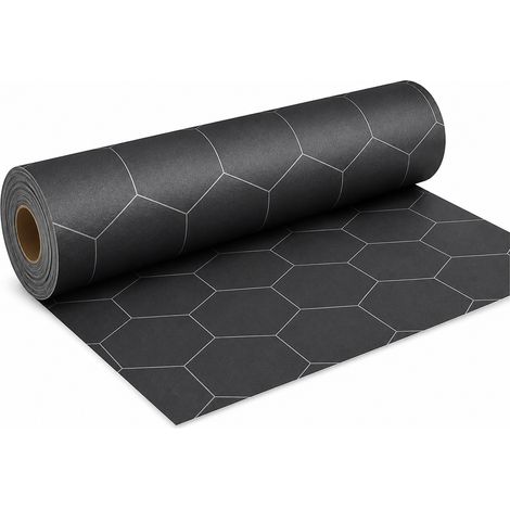 Revêtement de sol adhésif antidérapant hexagone noir 60 x 500 cm (1/5)