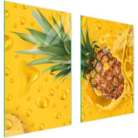 PIASTRA PROTETTIVA IN VETRO PER CUCINA 65x52 ANANAS (1/5)