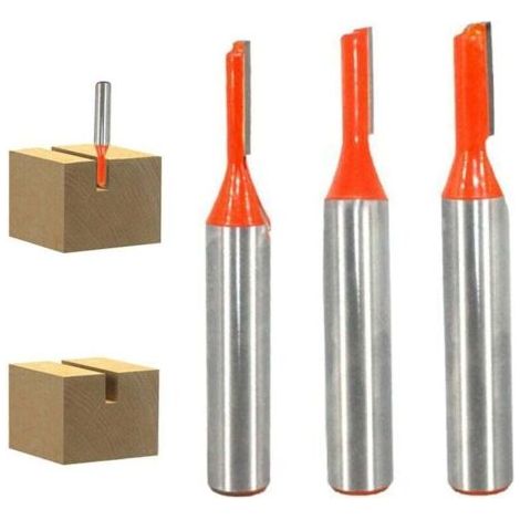 8-mm-Nutfräser für Fräsmaschinen, 3 Stück, Hartmetall-Holzfräser, Einschneider-Nutfräser – 3 mm / 4 mm / 5 mm (1/4)