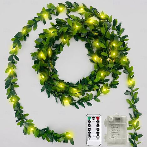 Guirlande lumineuse Ivy de 5 m, 8 modes d'éclairage idéale, chaleureux pour la décoration de chambre et de jardin (avec télécommande) (1/5)