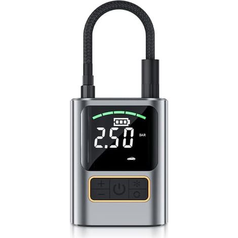 Pompe à air sans fil 4000 mAh pour voiture, moto, vélo et ballons - Compresseur compact avec lumière LED et indicateur numérique (1/3)