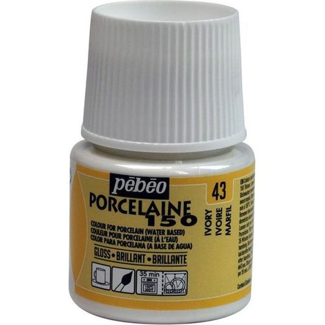Peinture sur Porcelaine - Pébéo - Ivoire - 150°C - 45 ml - Résistante au lave-vaisselle (1/5)