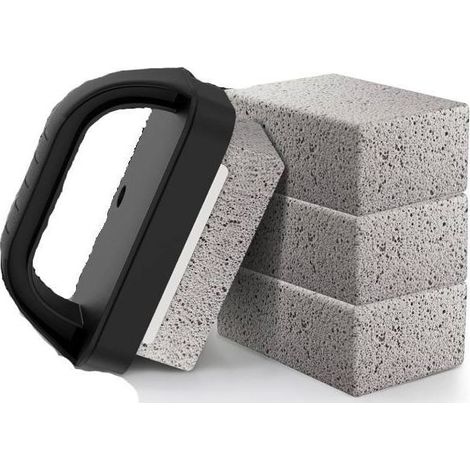 Nettoyant pour gril robuste, brique de nettoyage pour gril avec poignée, pierre ponce pour éliminer les taches sur gril, piscine, évier (lot de 4) (1/5)