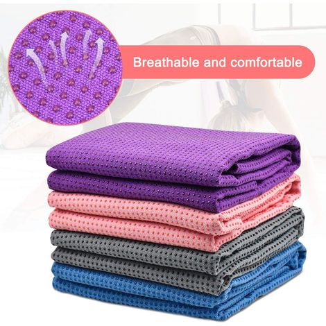 Yogamatten-Handtuch für Bikram-Yoga, saugfähiges, rutschfestes, faltbares Mikrofaserhandtuch mit Reisetasche für Pilates (1/5)