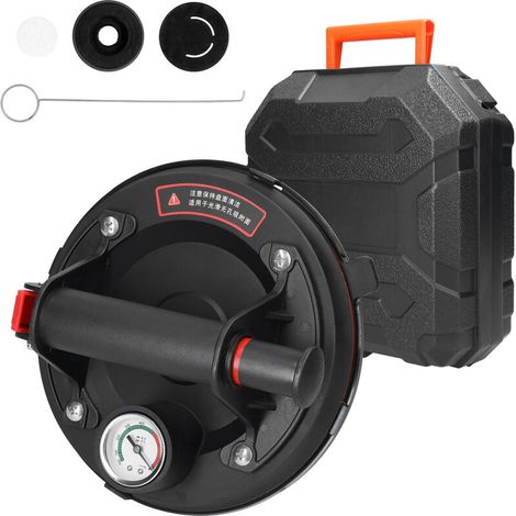 VURAHOME - Ventouse sous vide de 200 mm de diamètre avec manomètre Capacité de charge élevée de 75 kg Lève-carreaux en céramique sous vide pour outil de levage de verre granit (1/5)