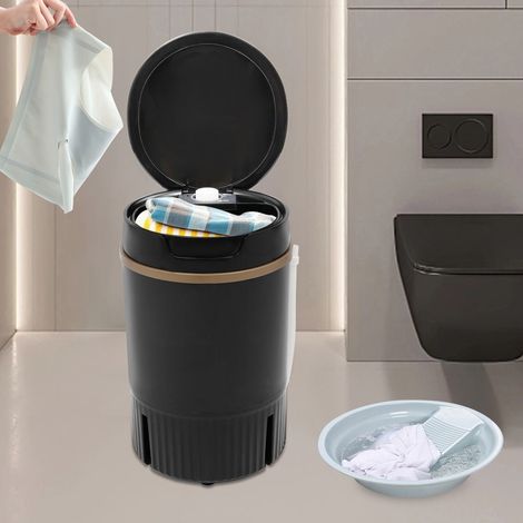 Mini-lave-linge portable multifonction avec panier d'essorage, couleur noire (1/5)
