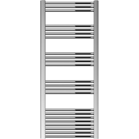 Yarnfield Straight Heated Heated Towel Rail Radiator, 502W, 600 x 1500mm, Chrome (1/2)