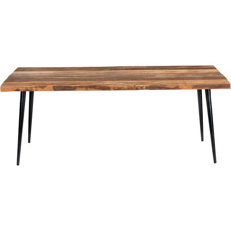 Table salle à manger industrielle bois recyclé MELISSA 200cm - 200x90x78 cm - Kayu Meuble (1/5)