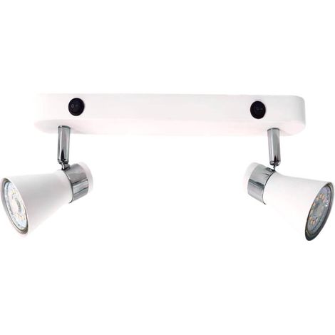 Aplique pared doble lineal con interruptor Serie Selna GU10 Blanco (1/2)