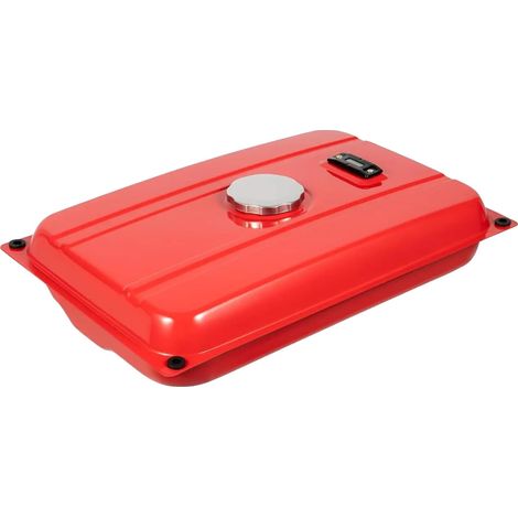 Generatore con serbatoio di carburante, robusta struttura in ferro, efficiente sistema di ventilazione, rosso (1/2)