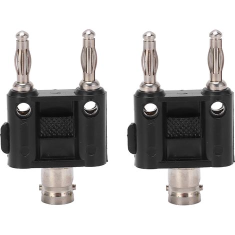 Adaptateur J.20022 : connecteur banane 4 mm femelle BNC vers double rangée de fiches bananes (lot de 2). (1/5)