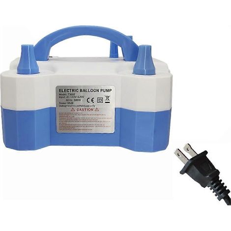 Tragbare 600-W-Elektroluftpumpe mit zwei Düsen für Ballons, ideal für Partydekorationen. Bläst Ballons schnell auf. US-Stecker. (1/5)