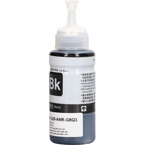 Bouteilles d'encre de rechange pour imprimantes 672, L360, L380, L351, L1300, L383 et L565 (noir) (1/5)