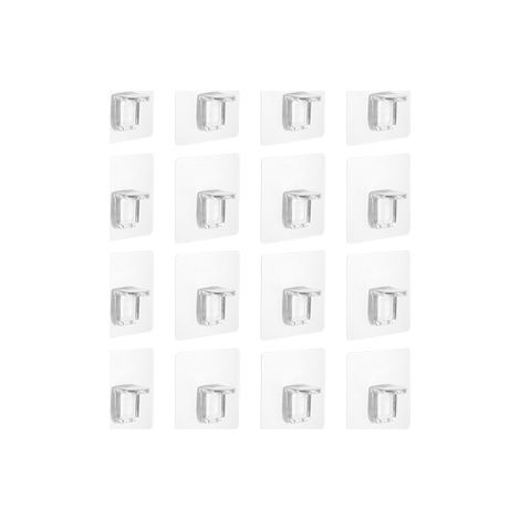 16 paires de clous adhésifs pour étagères, clous de support d'étagères, clous de support d'étagères transparents, support d'étagères sans perçage pour bibliothèque/meuble (1/5)