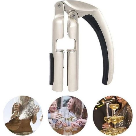 Décapsuleur Champagne - Tire-bouchon Vin Mousseux - Ouvre-bouteille à Levier - Alliage Zinc ABS - Pour Bouteilles Standard - 1 Pièce (1/5)