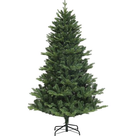 Künstlicher Weihnachtsbaum mit realistischem Tannendesign, Kunststoff, PE, Stahl, HOMAIRE, 105x105x180 cm - Grün (1/5)