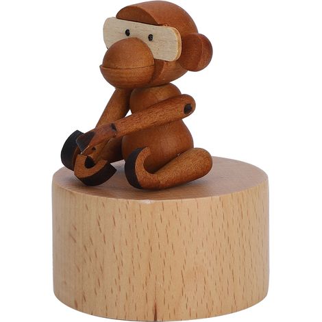 Boîtes à musique en bois à mécanisme d'horlogerie, motif animaux, pour enfants, cadeaux d'anniversaire et de Noël, accessoires Gibbon (1/5)