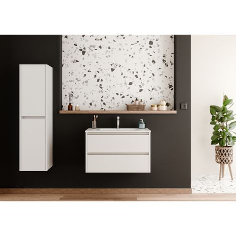 Meuble vasque JUPITER 3.0 Blanc Brillant 80 cm - SANS miroir (1/5)