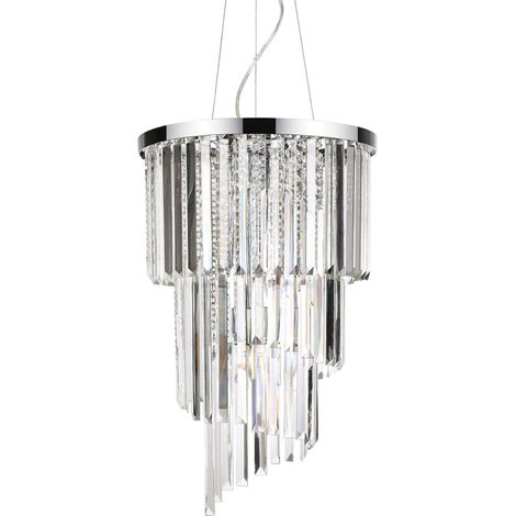 Sospensione Contemporanea Carlton Metallo-Cristallo Cromo 8 Luci E14 (1/2)