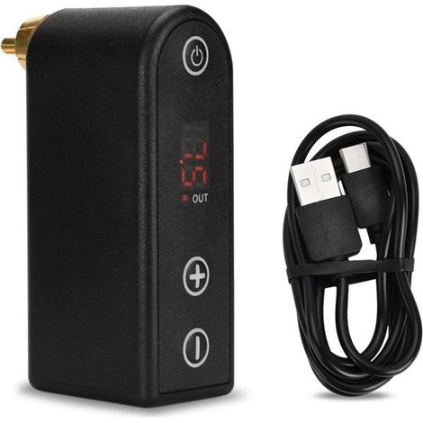 Bloc d'alimentation tatouage sans fil, léger et portable avec affichage numérique, machine à tatouer rechargeable pour usage professionnel (1/5)