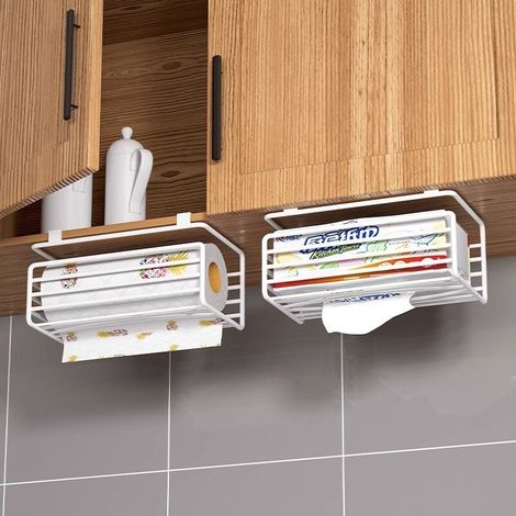 Deux porte-papier toilette muraux sans perçage, des porte-papier toilette à fixer sous les armoires, des porte-papier toilette spécifiques aux camping-cars (1/4)