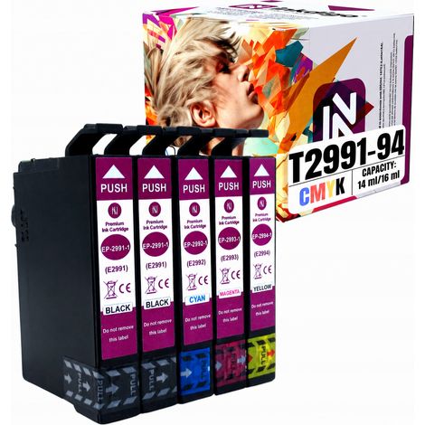 Inchiostro Inkdigo T2991-T2994 compatibile con Epson Expression Home XP-235 XP-345, certificato TÜV. (1/5)